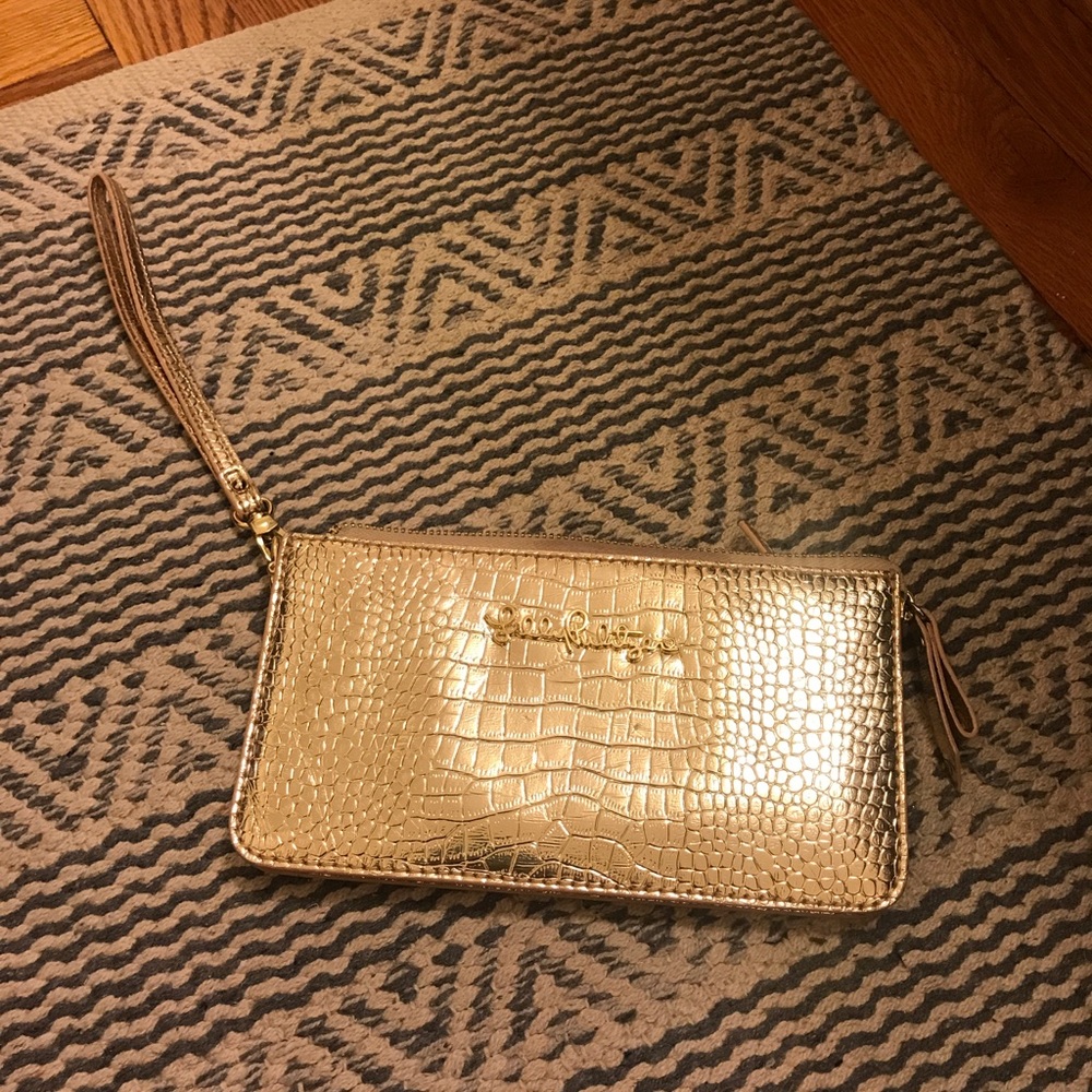 Gold lily pulitzer wristlet